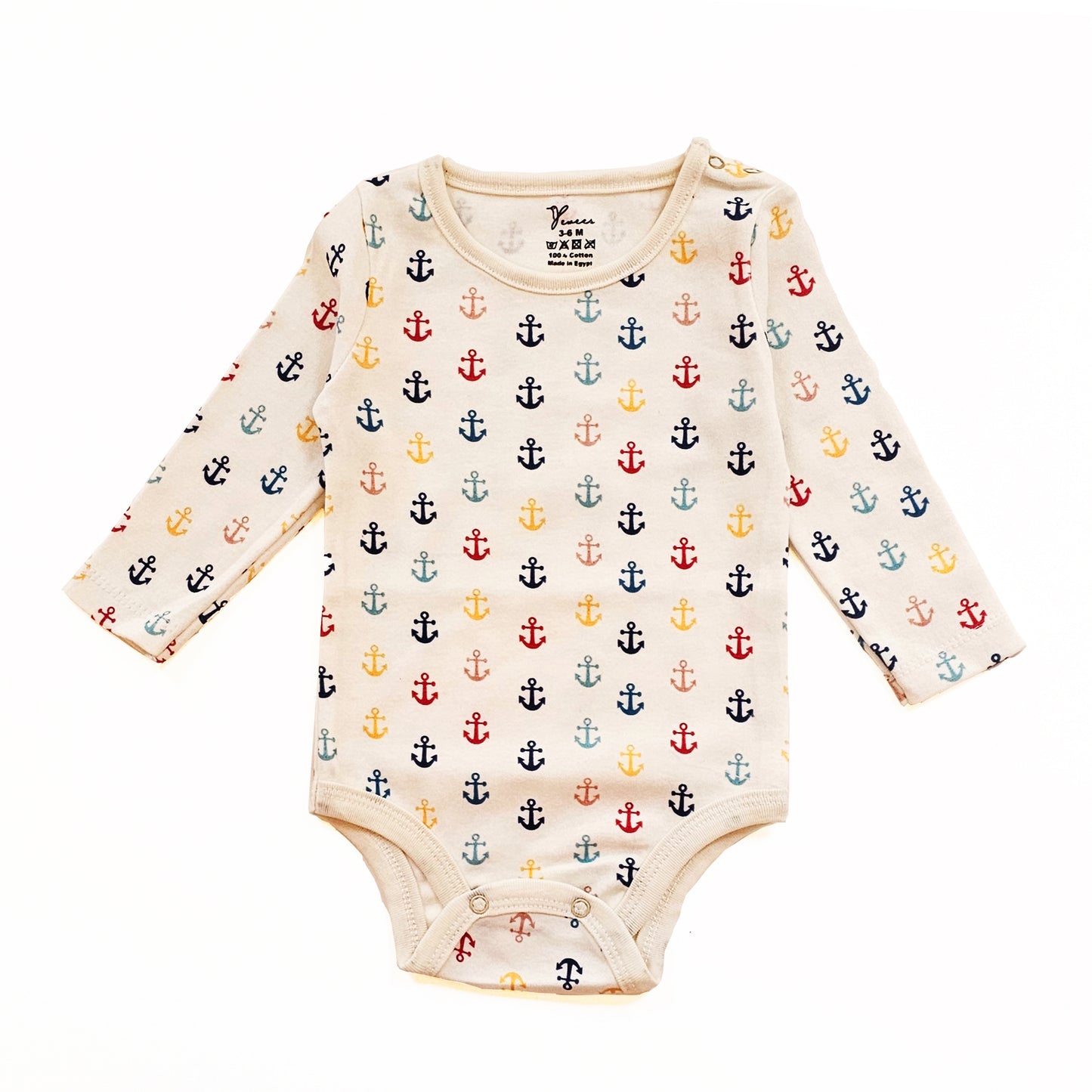 100% cotton 2-pack long sleeve bodysuit anchors set