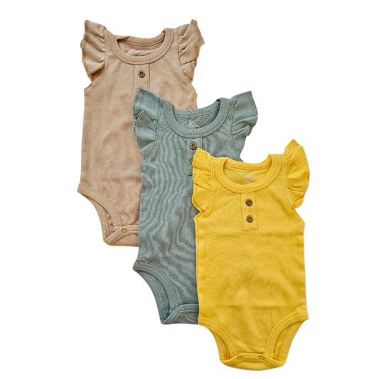 100% cotton 1 piece ruffle bodysuit