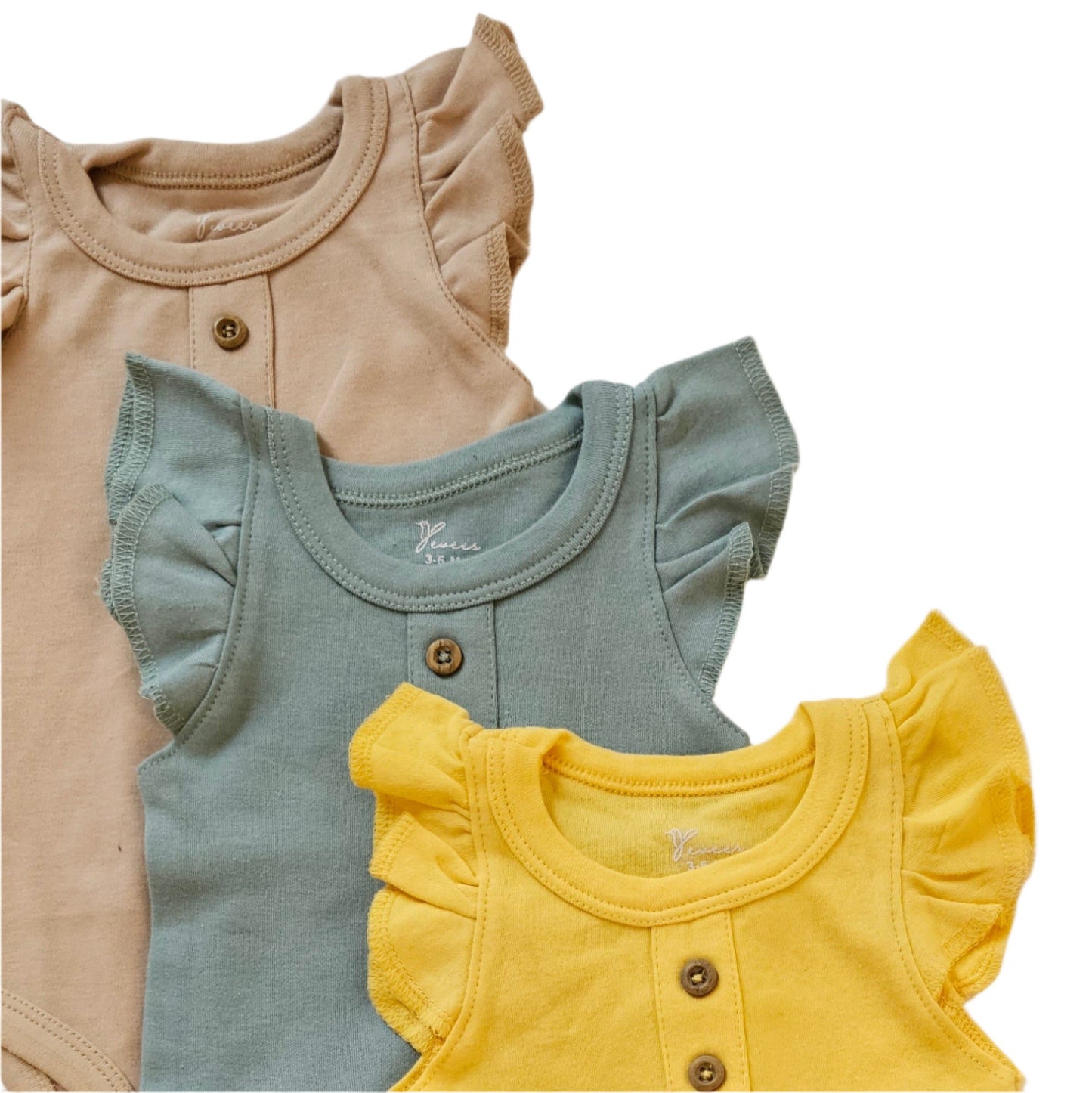 100% cotton 1 piece ruffle bodysuit