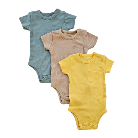 colorful 1 piece short sleeved baby bodysuits