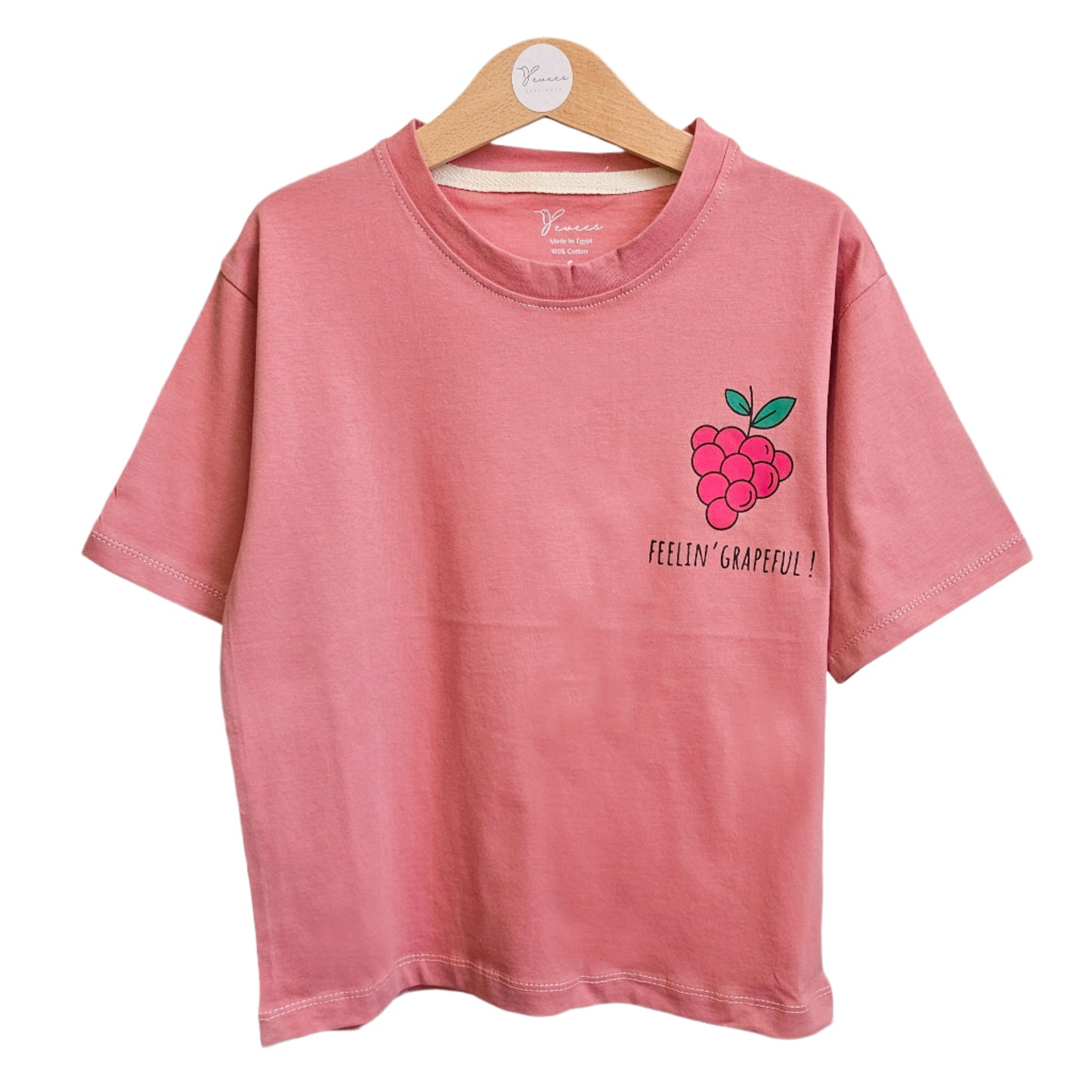 Oversized 'FEELIN' GRAPEFUL!' jersey T-shirt 100% cotton