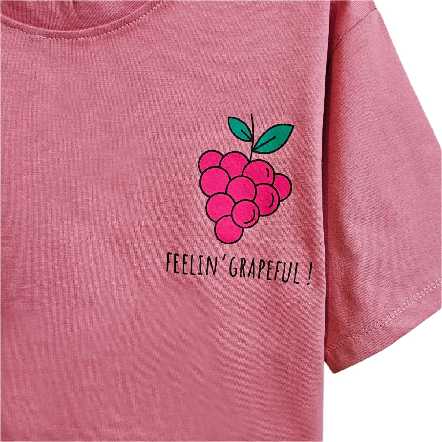 Oversized 'FEELIN' GRAPEFUL!' jersey T-shirt 100% cotton