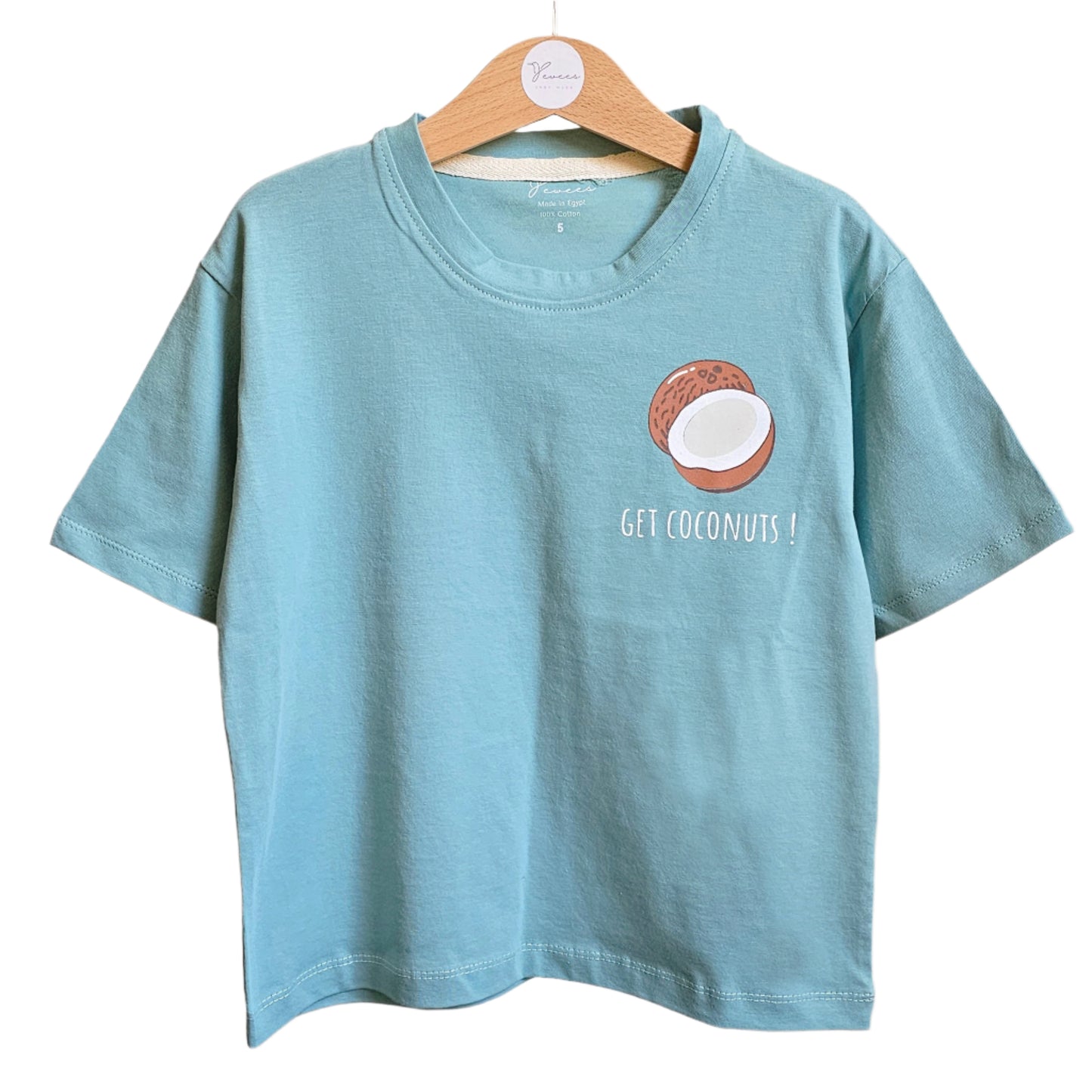 Oversized 'GET COCONUTS!' jersey T-shirt 100% cotton