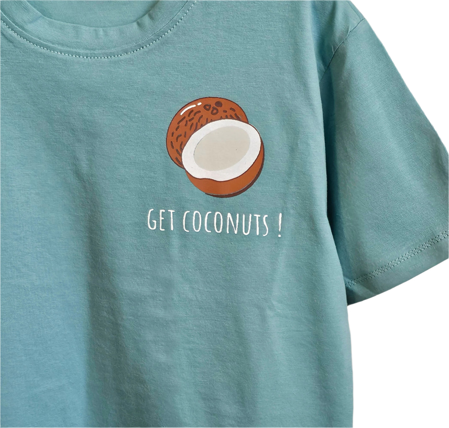 Oversized 'GET COCONUTS!' jersey T-shirt 100% cotton