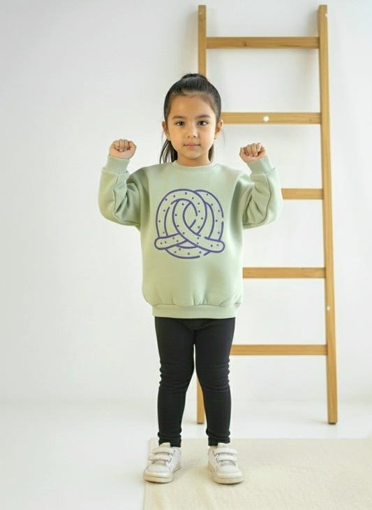 Unisex Mint Oversized Pretzel Sweatshirt