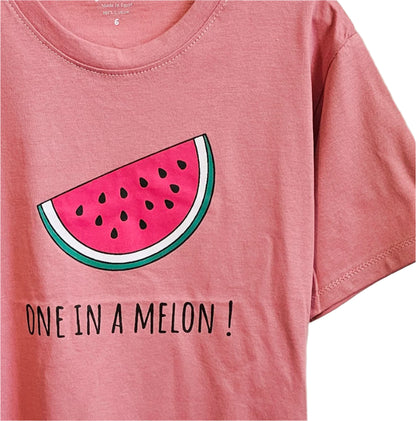 Oversized 'ONE IN A MELON!' jersey T-shirt 100% cotton