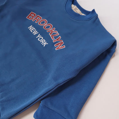 Unisex Blue Oversized Brooklyn Sweatshirt