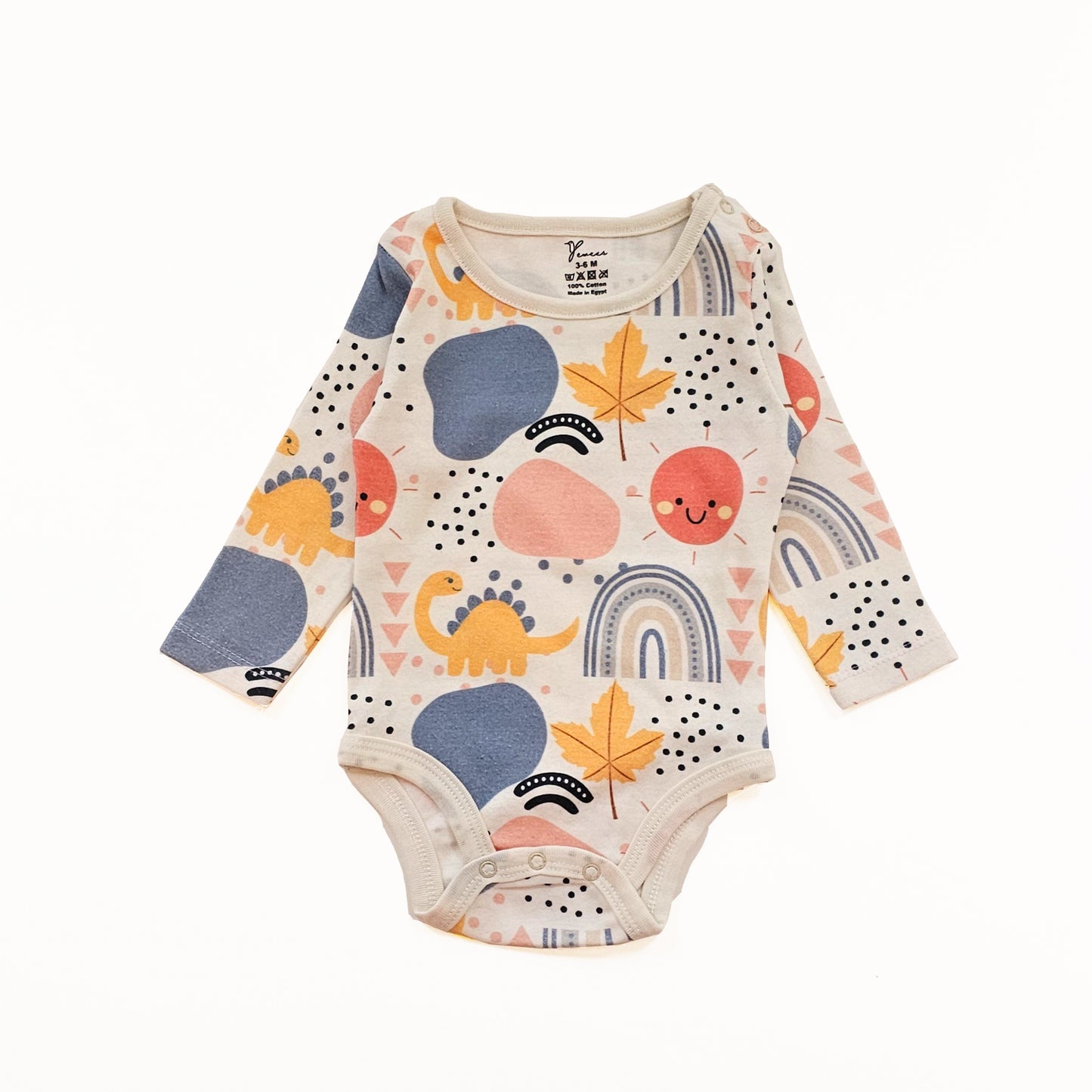 Sun & Rainbows 100% cotton long sleeve bodysuit