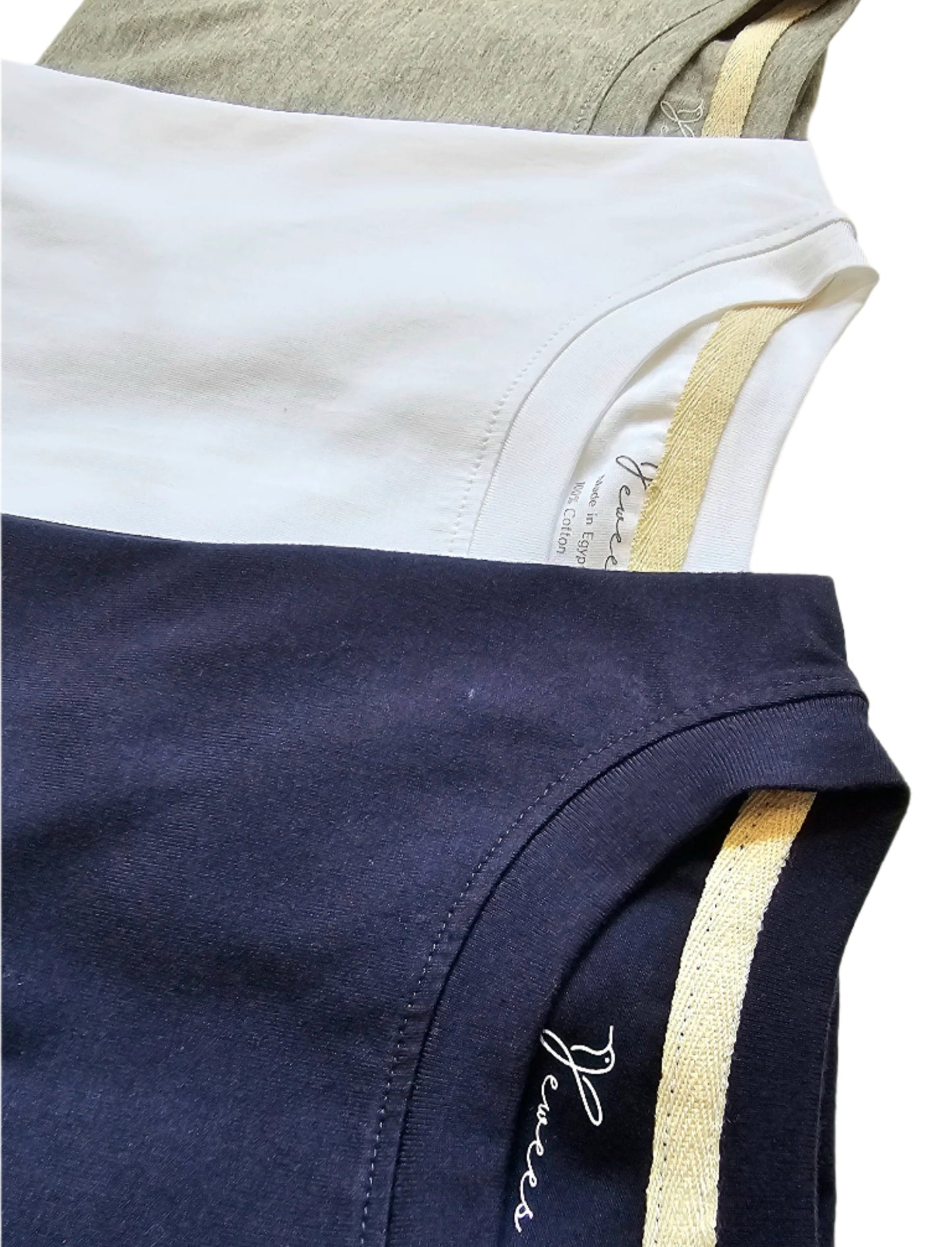 3-piece basic T-shirt set (Navy blue/White/Grey)
