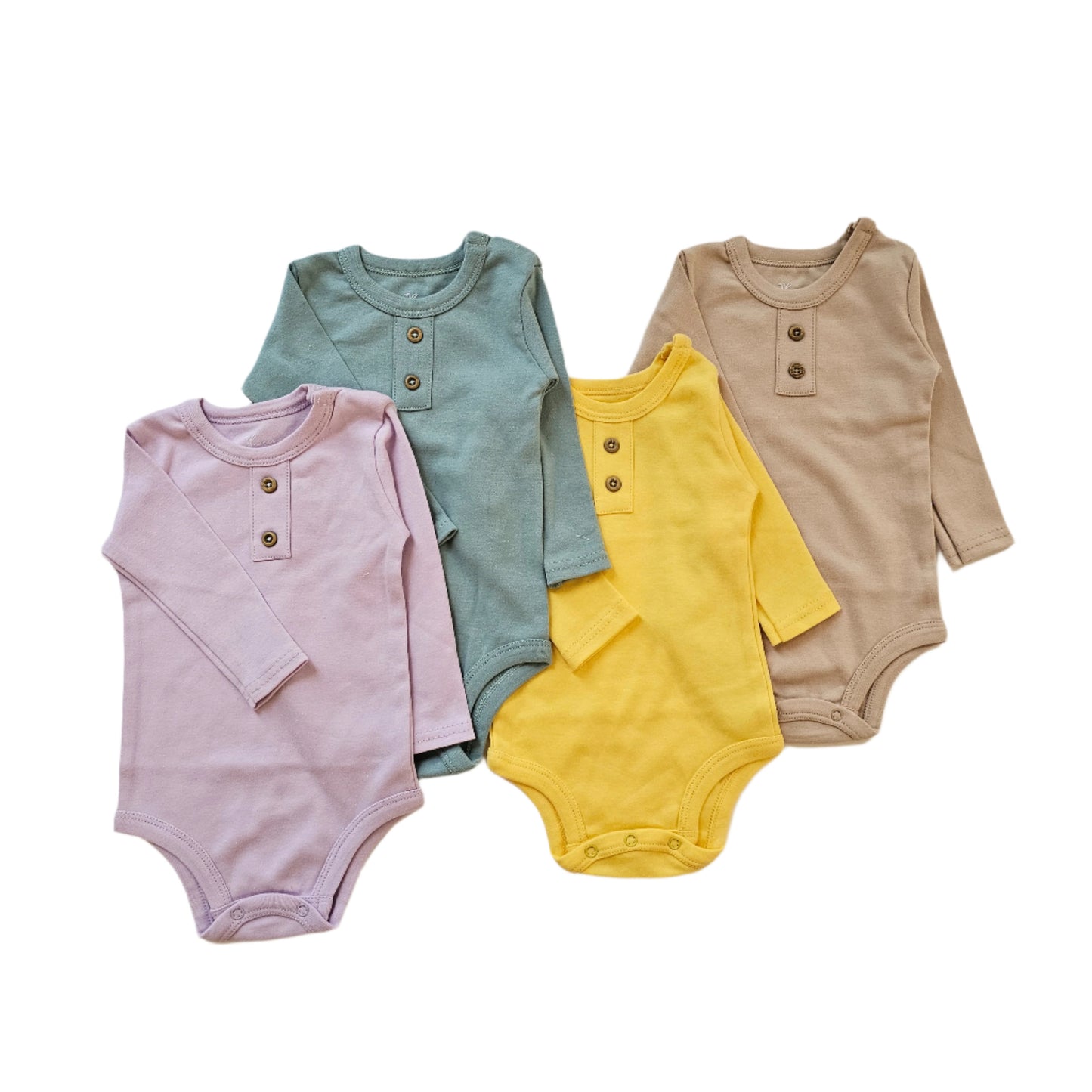 one piece colorful long sleeved baby bodysuits