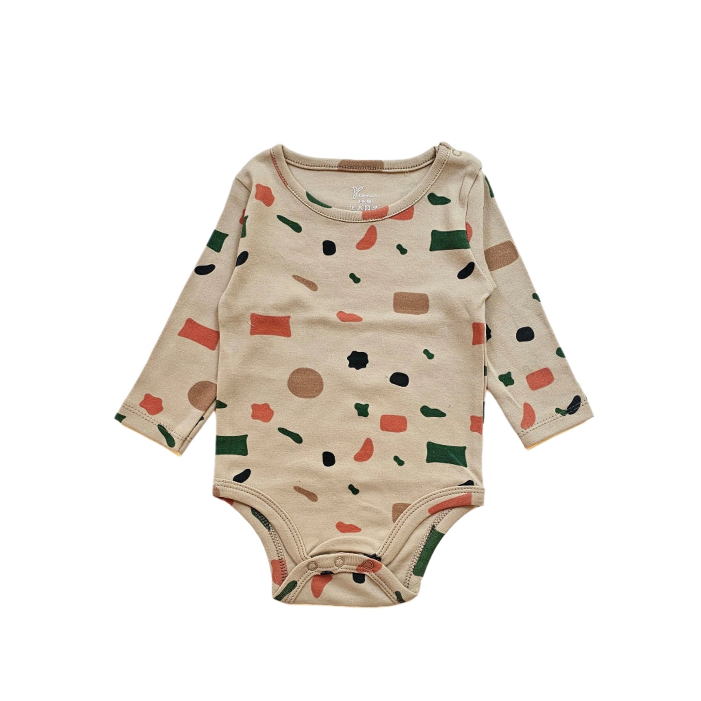 Terrazzo 100% cotton long sleeve bodysuit