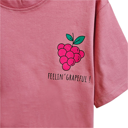 Oversized 'FEELIN' GRAPEFUL!' jersey T-shirt 100% cotton