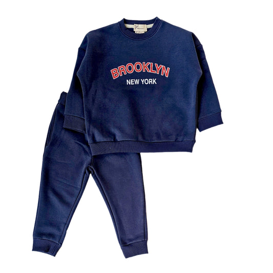 Unisex Navy Blue Brooklyn 2 piece set