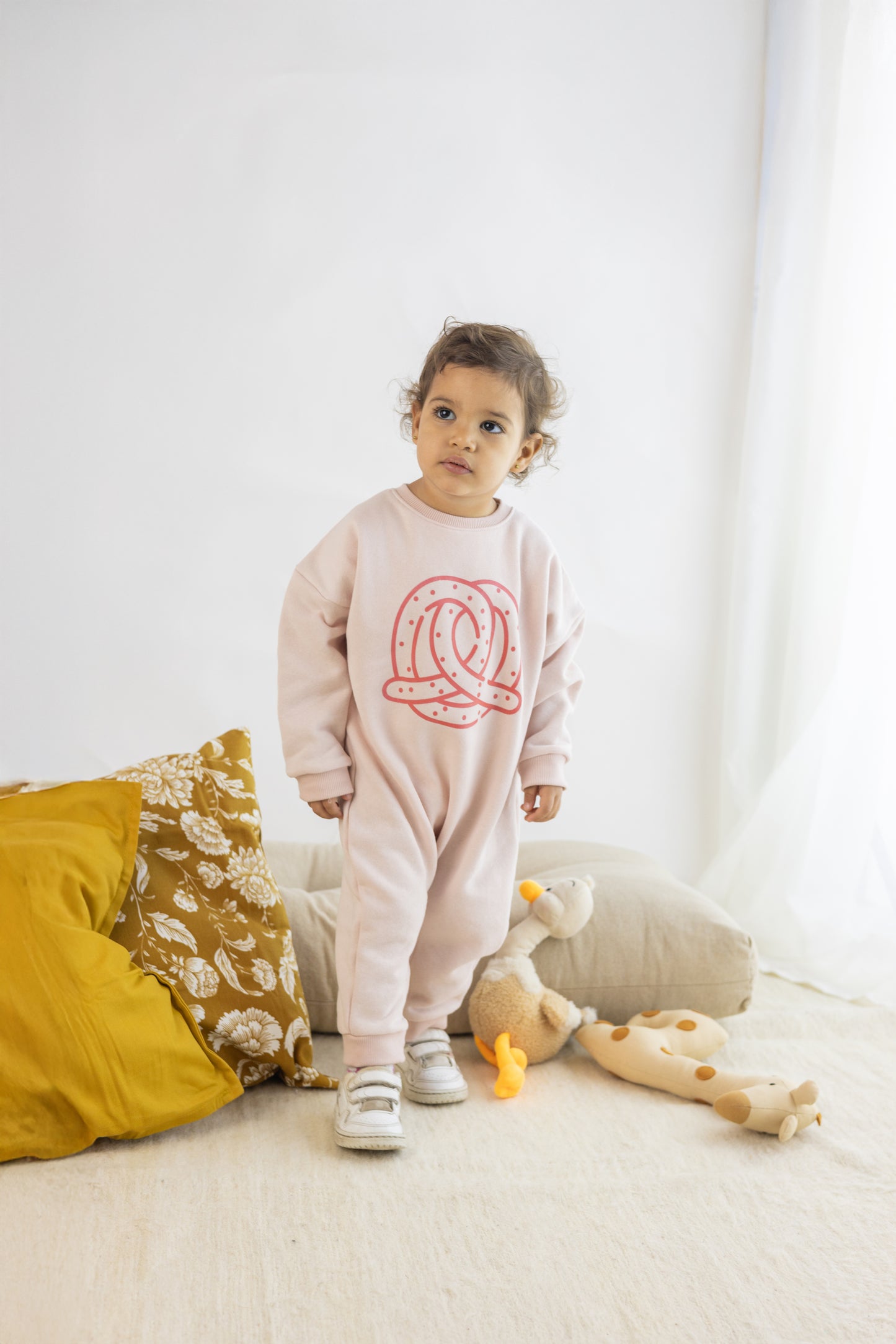 Girls Rose Oversized Pretzel Jumpsuit