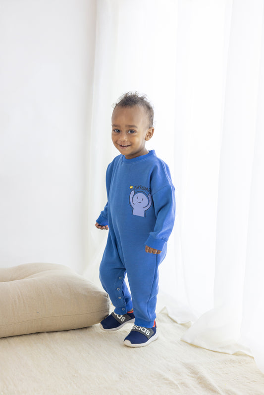 Unisex Blue Oversized Awesome Jumpsuit