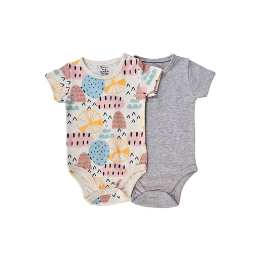100% cotton 2-pack short sleeve bodysuit The Village set