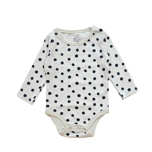 Polka dots 100% cotton long sleeve bodysuit