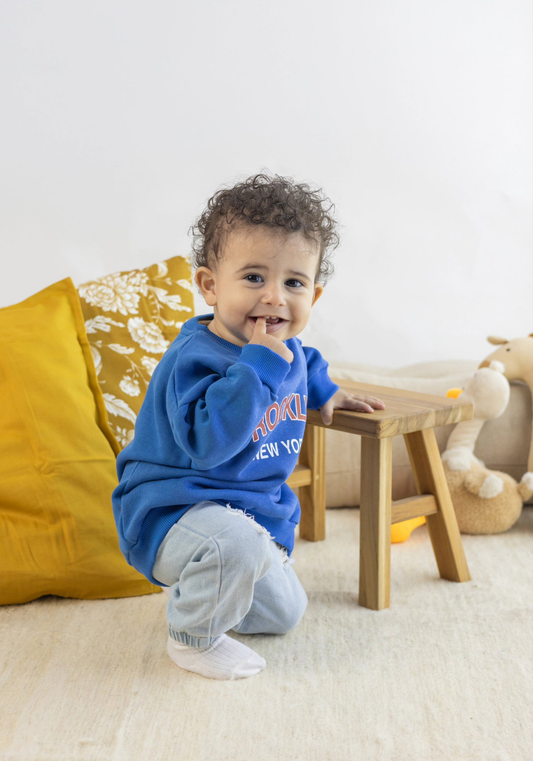 Unisex Blue Oversized Brooklyn Sweatshirt